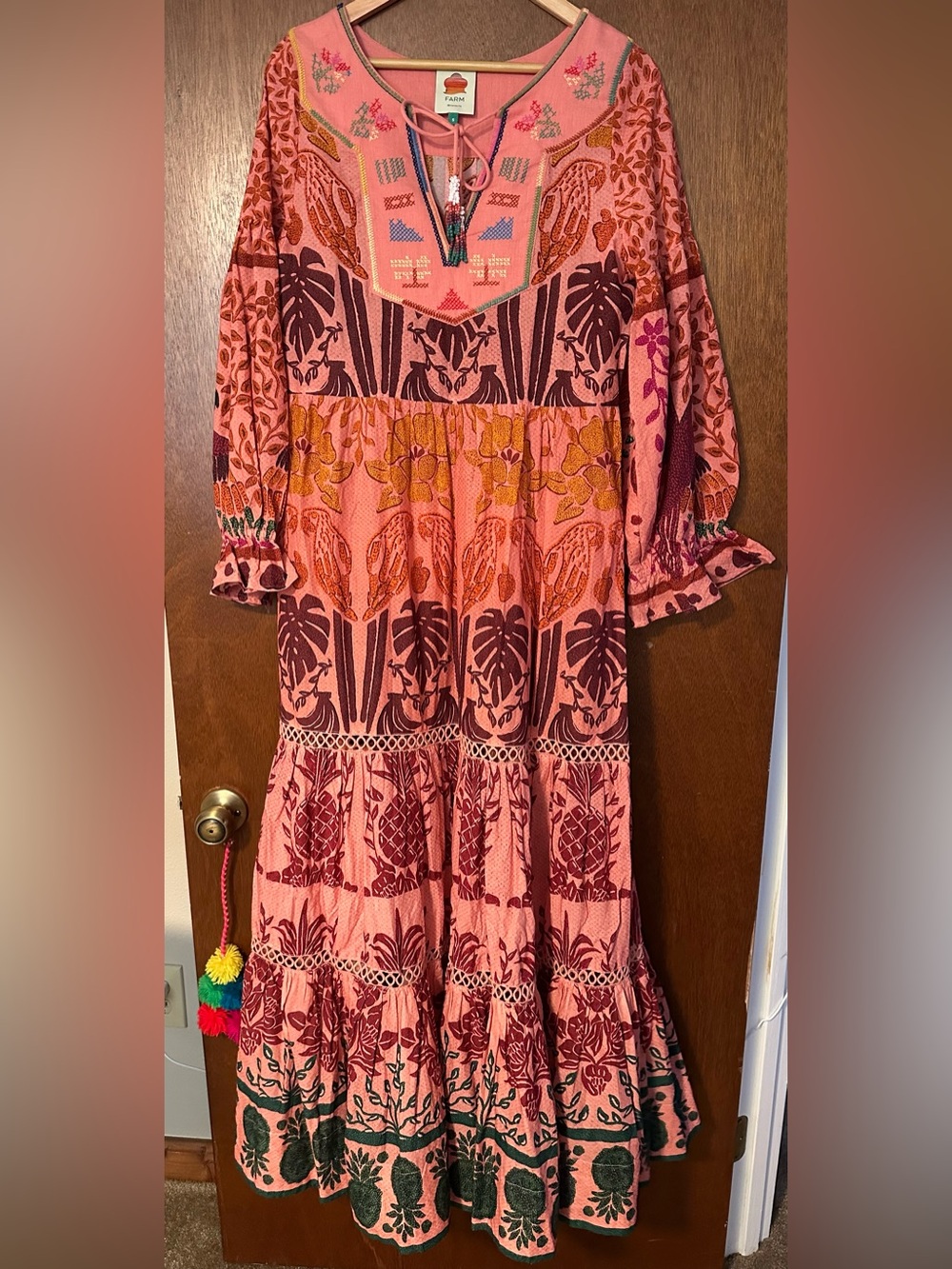 NWOT FARM RIO Anika Macaws Maxi Dress